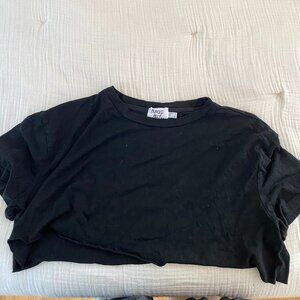 Princess Polly Cropped Black T Shirt